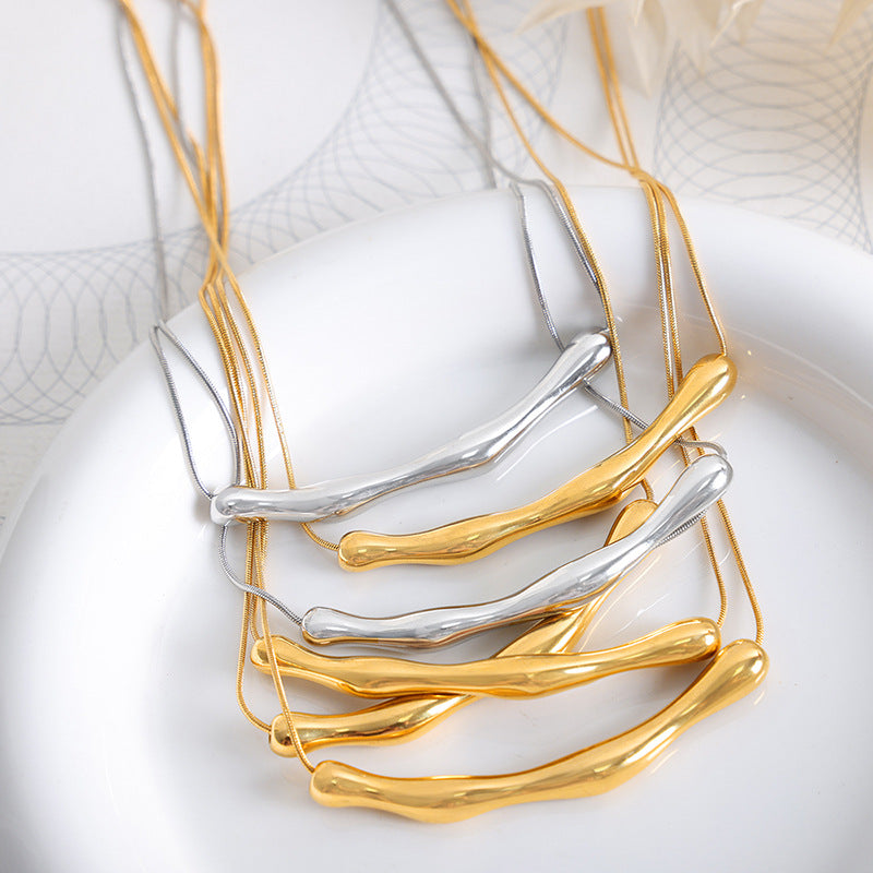 Striped Asymmetric Niche Necklace All-match Jewelry Women