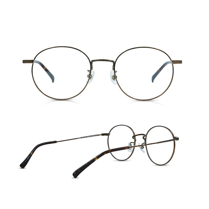 Vintage Round Light Pure Titanium Eyewear Plain Eyewear Frame