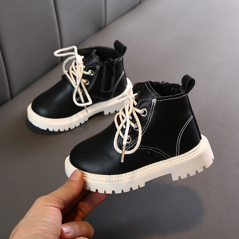 Leather short boots for boys