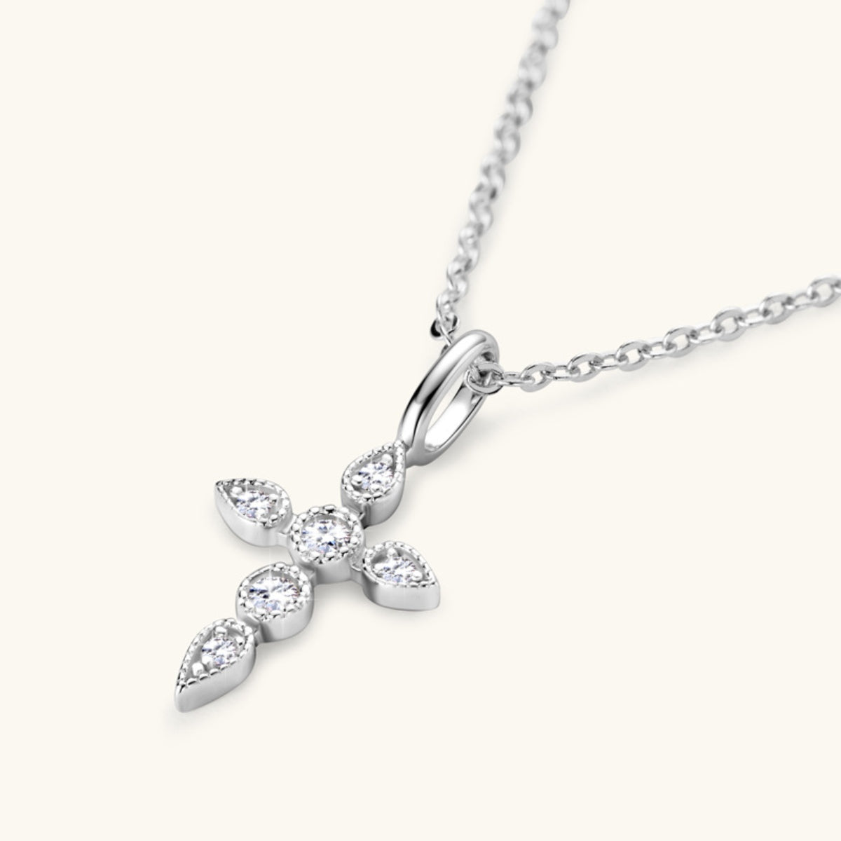 Moissanite Cross Pendant Necklace