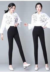 Sweatpants Women White Side Feet Harem Pants Women Casual Pants Loose Guard Pants