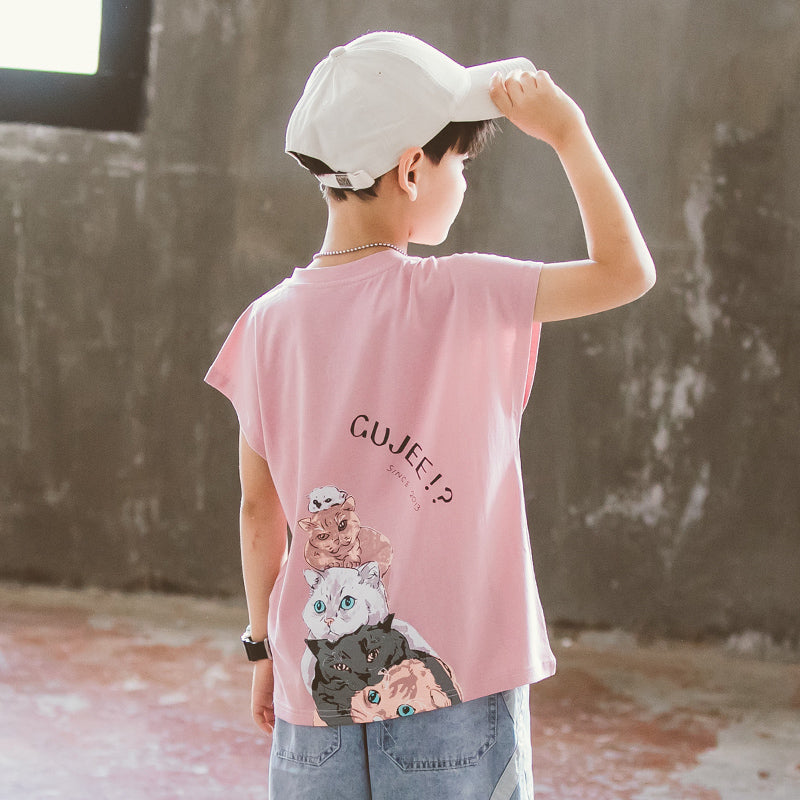 Cartoon print children's shirt for boys