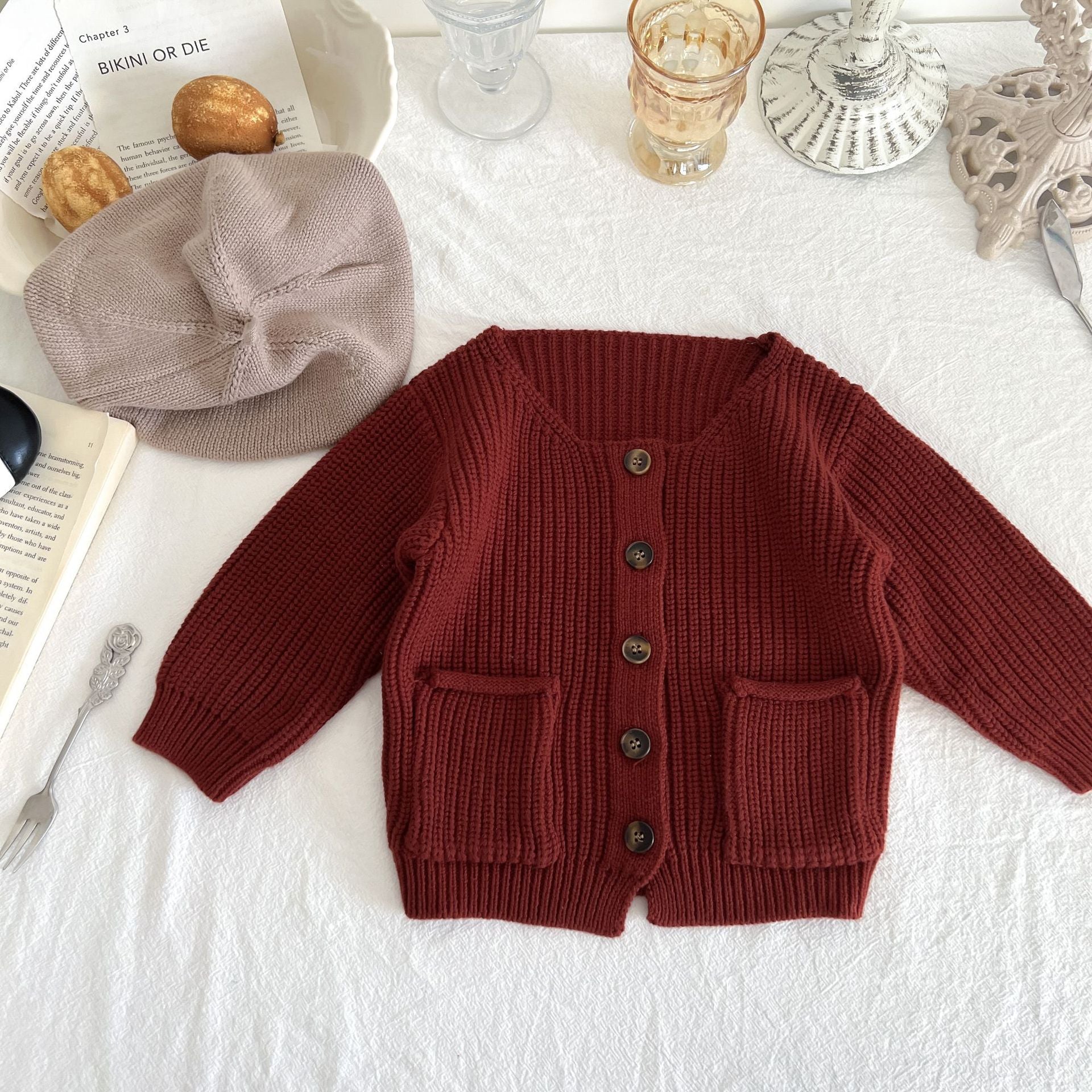 Infant And Toddler Knitted Cardigan Sweater