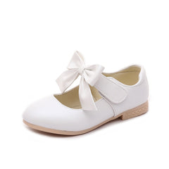 Girls Shoes White Leather Shoes Bowknot Girls Children Princess Shoes