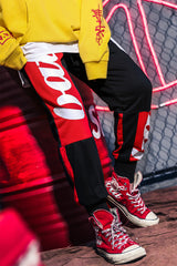 Hip-hop pants athleisure baggy popular logo leg overalls