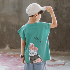 Cartoon print children's shirt for boys