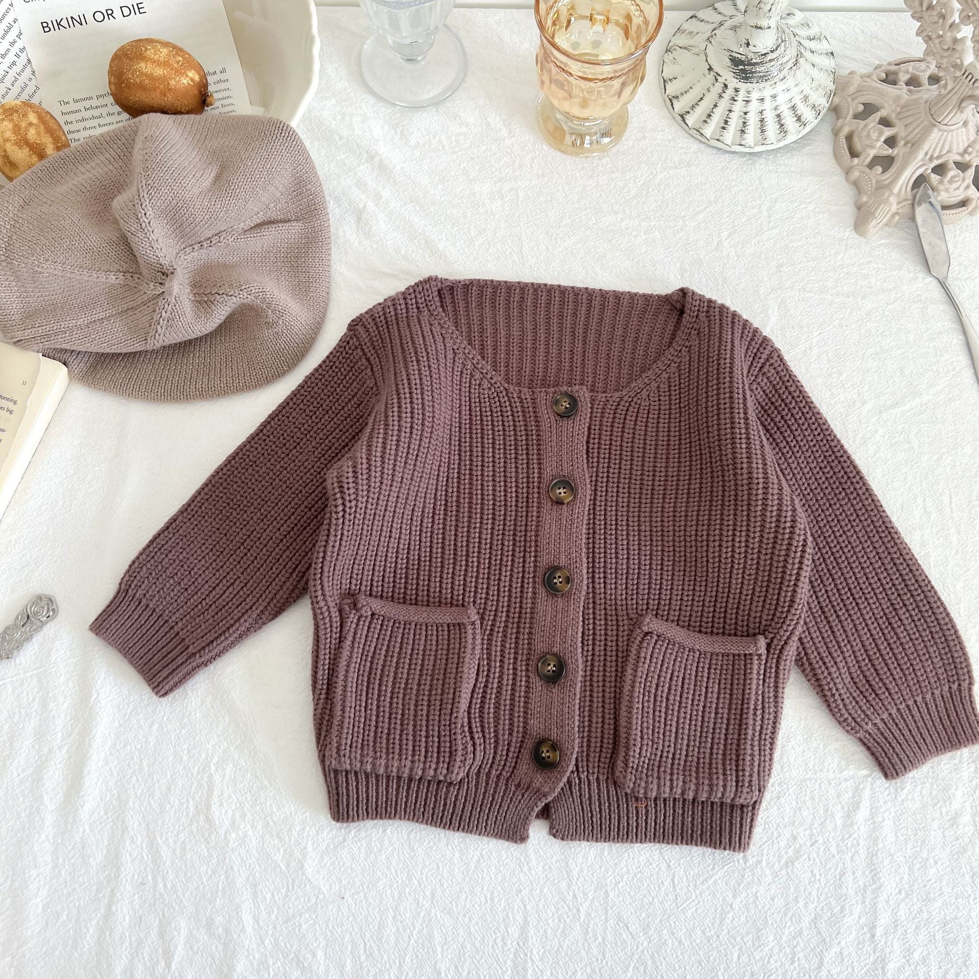 Infant And Toddler Knitted Cardigan Sweater