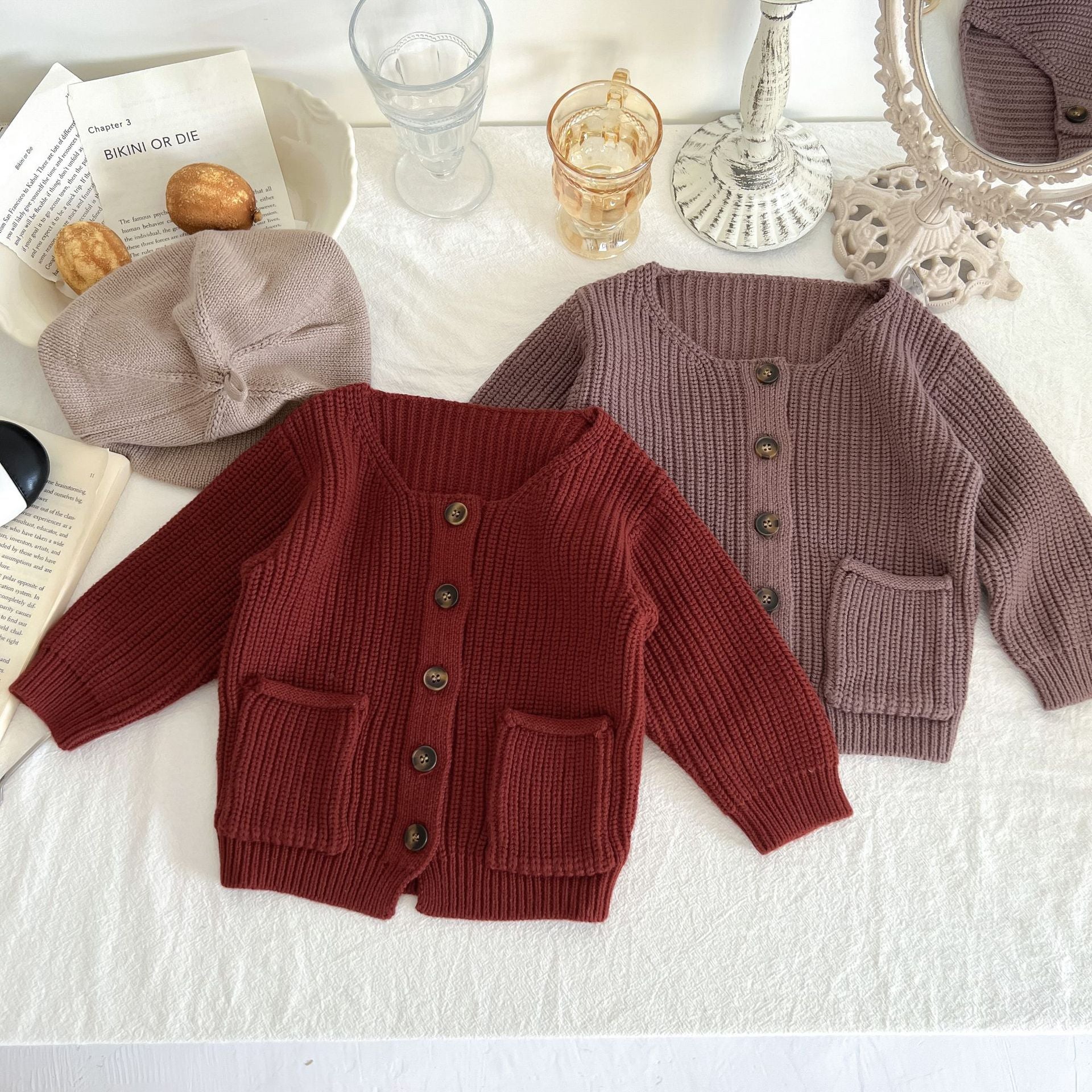 Infant And Toddler Knitted Cardigan Sweater