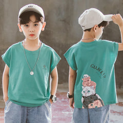 Cartoon print children's shirt for boys