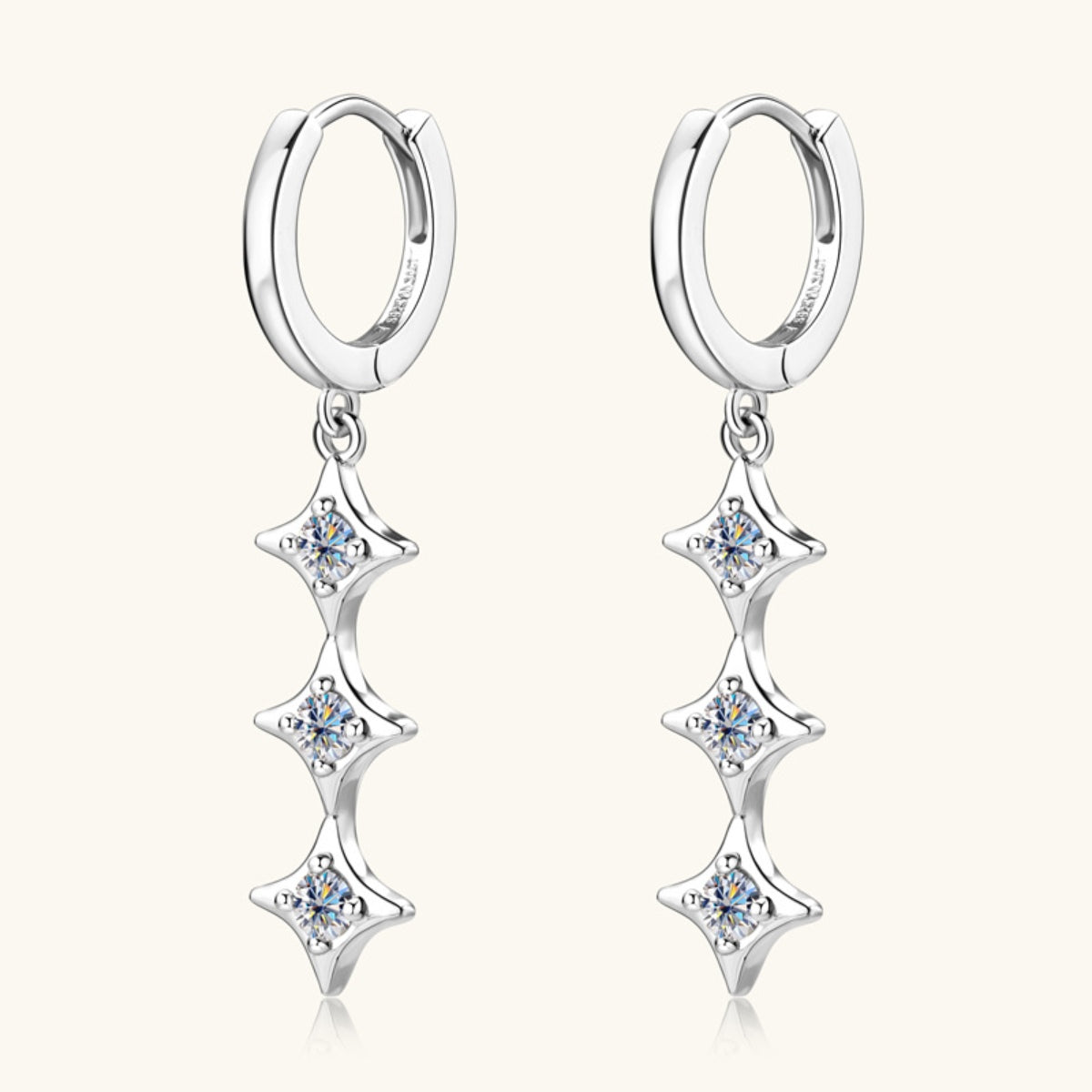 Moissanite Geometric Shape Earrings