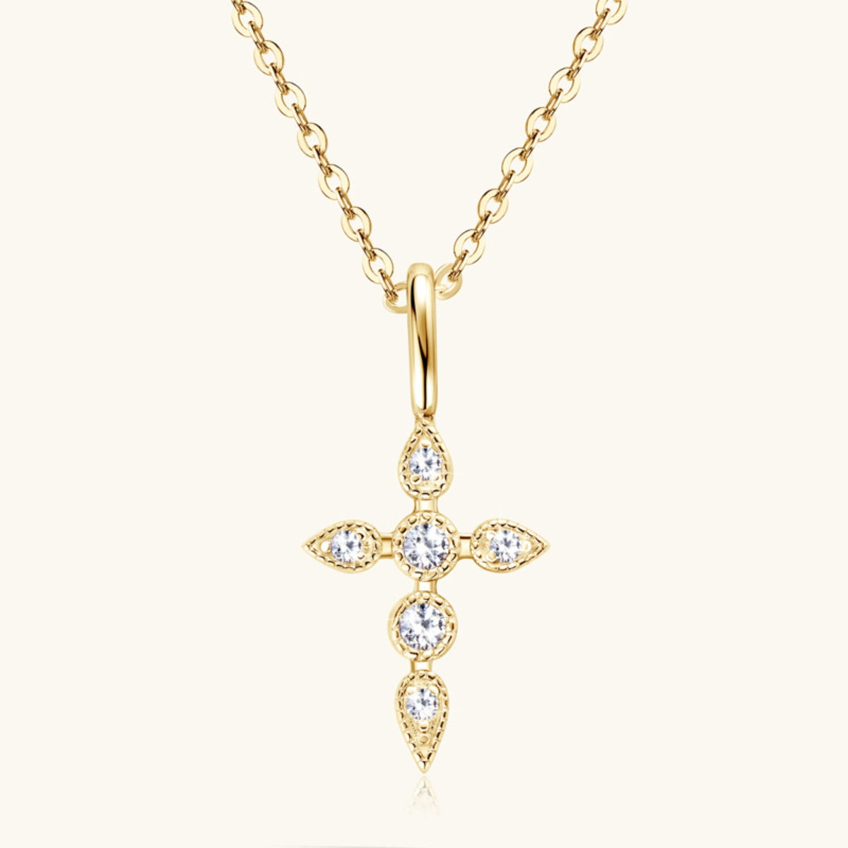 Moissanite Cross Pendant Necklace