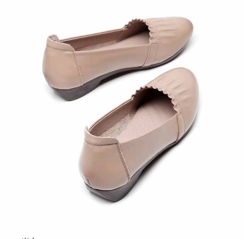 Women's First Layer Cowhide Flat Shoes Fashion Office Lady Shoes Women Flats Genuine Leather Loafers Footwear