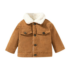 Infant Toddler Winter Fleece Corduroy Coat