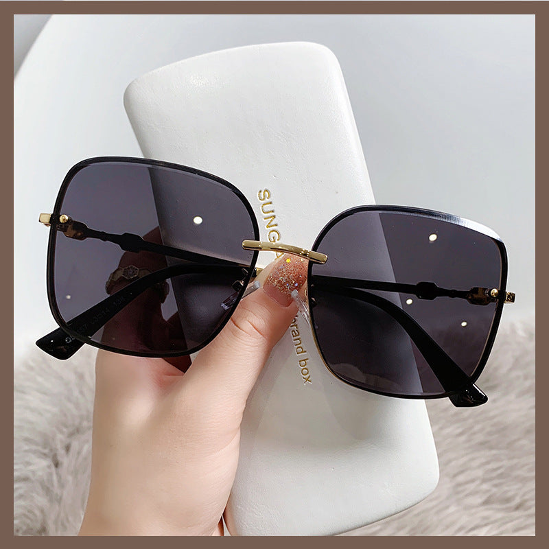 Women's Ins Square New Metal Sunglasses Retro