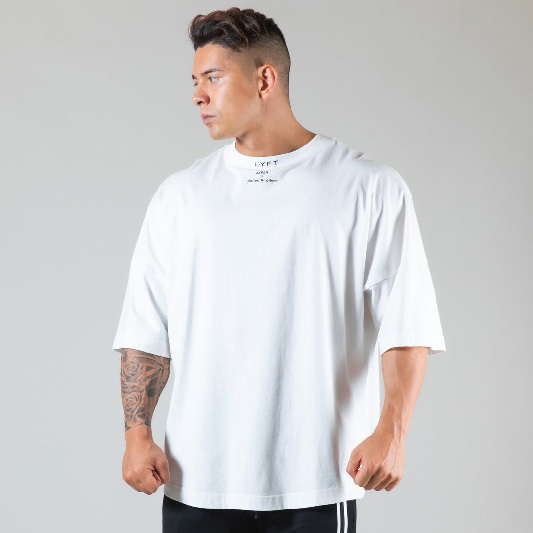 Men's Summer Round Neck Cotton Athleisure Fitness T-Shirt