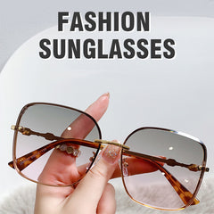 Women's Ins Square New Metal Sunglasses Retro