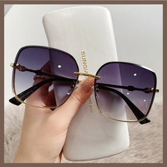 Women's Ins Square New Metal Sunglasses Retro