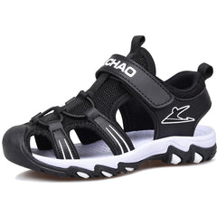 Boys Sandals Baotou Summer Soft Sole Black Children's Beach Shoes Boys Sandals Non-slip