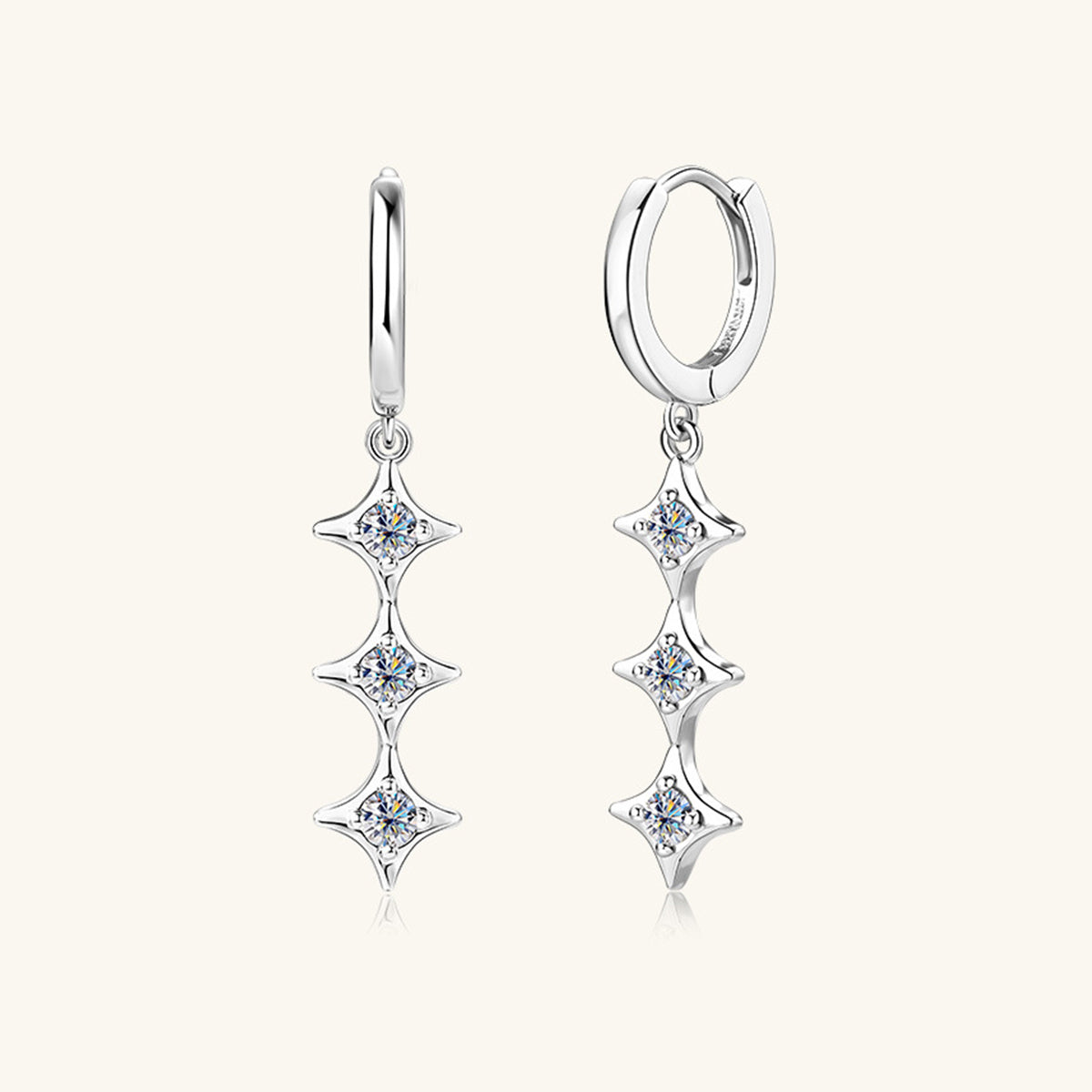 Moissanite Geometric Shape Earrings