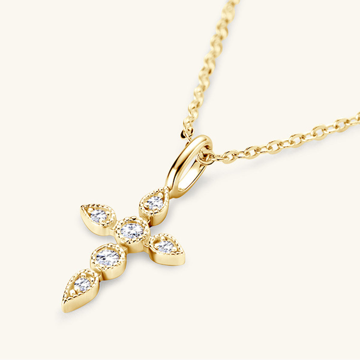 Moissanite Cross Pendant Necklace