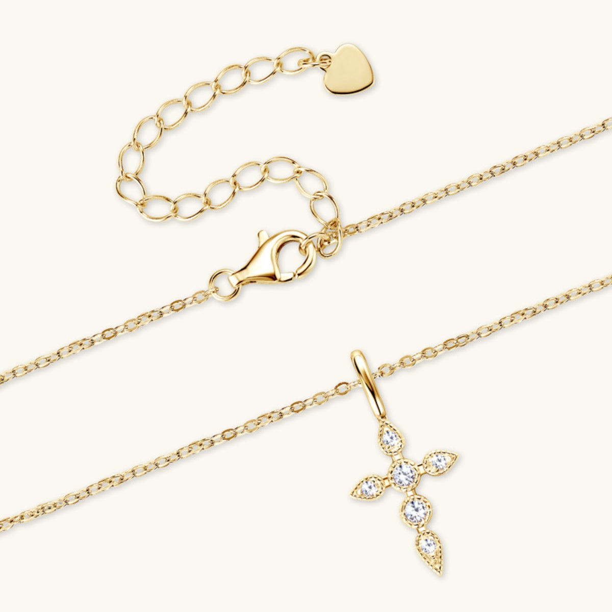 Moissanite Cross Pendant Necklace