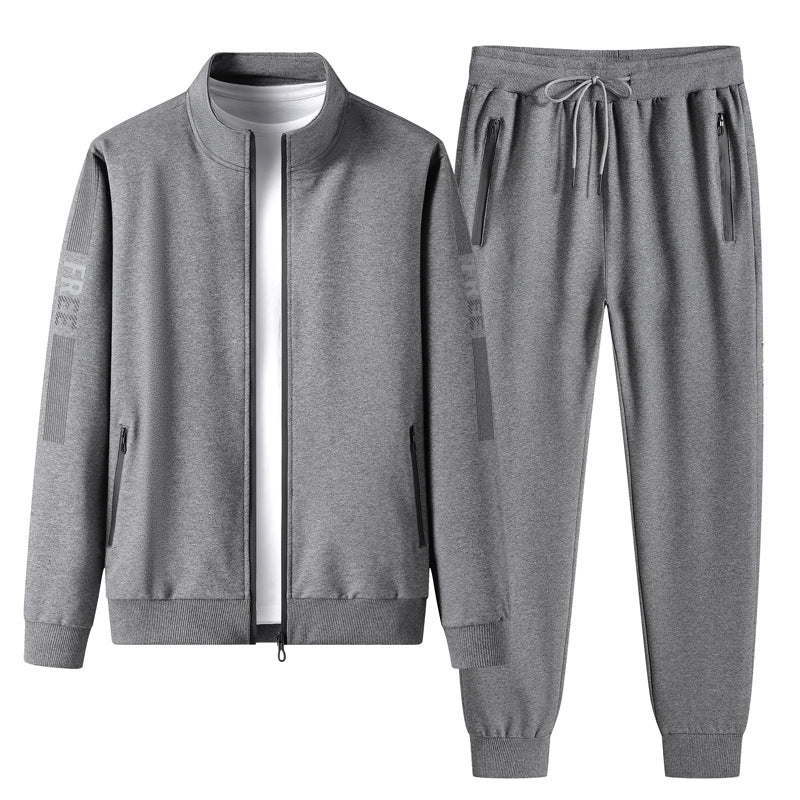 Men's Athleisure Stand Collar Cardigan Fashion Sports Suit