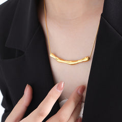 Striped Asymmetric Niche Necklace All-match Jewelry Women