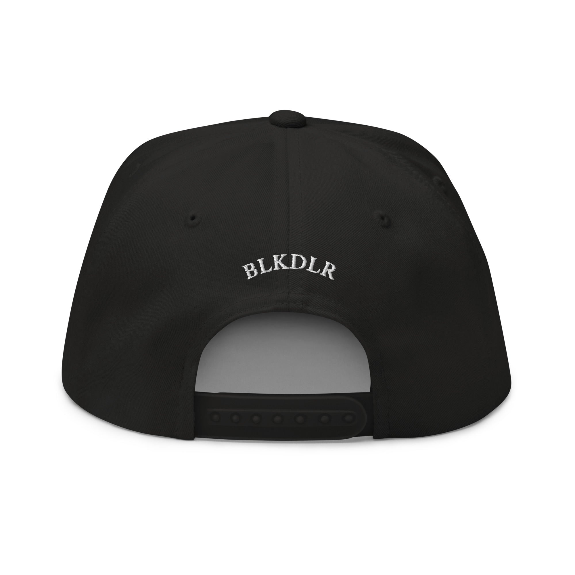 BlackDollar Label Flat Bill Cap (white embroidered)